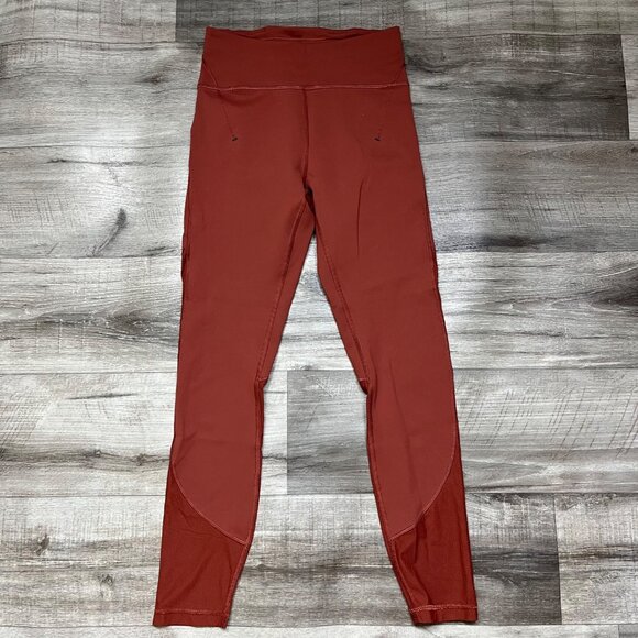 Lululemon Athletic Everlux & Mesh HR Tight Yoga Pants 25” Dark Terracotta Size 4 - Picture 1 of 10